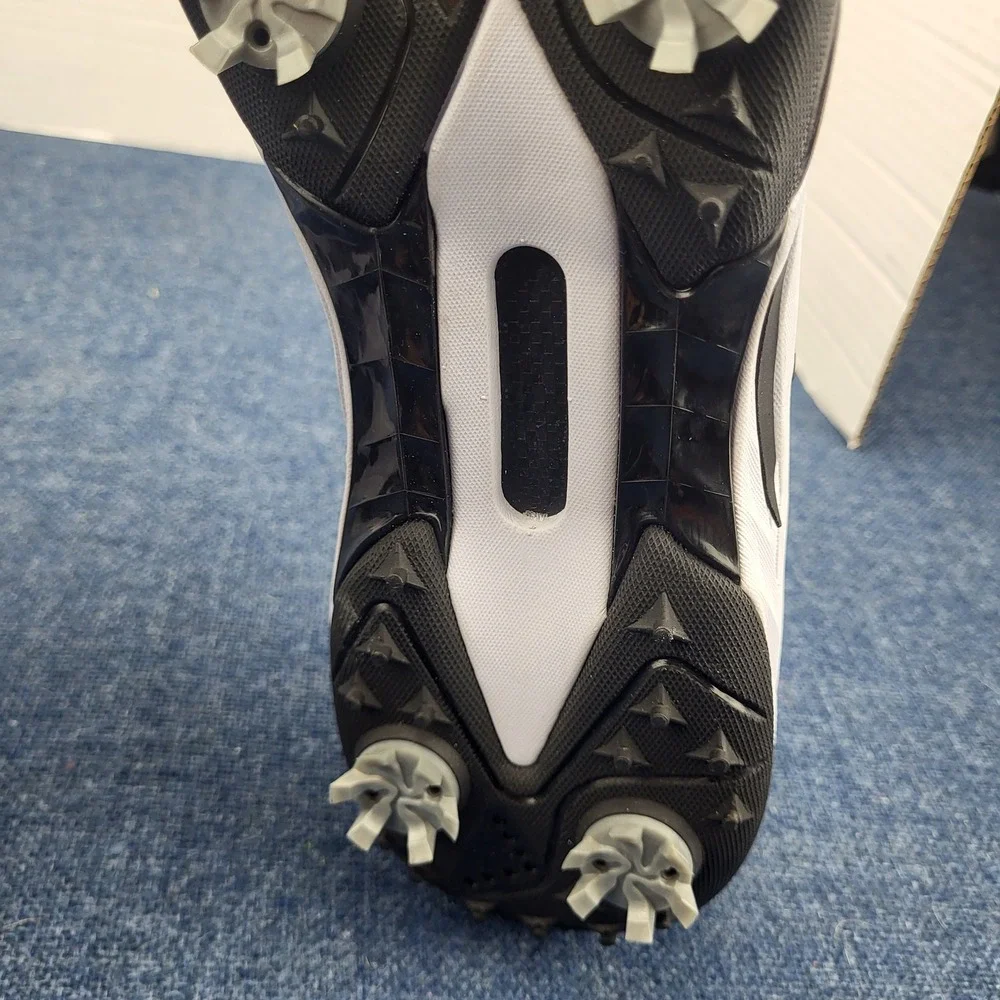 Mens White Professional Spiked Golf Shoes Dial Lacing System Size 46
